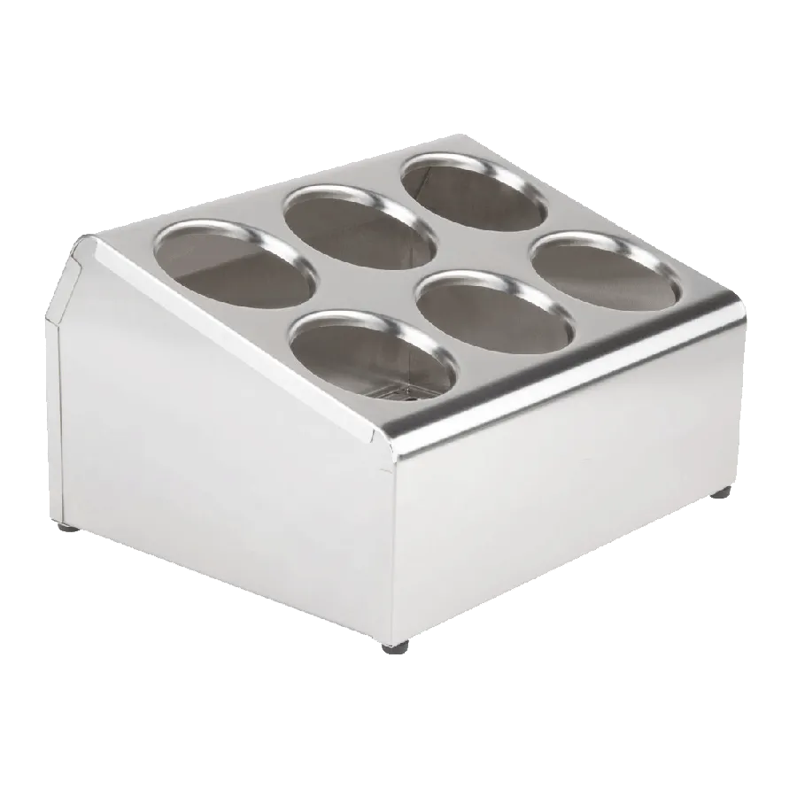 Steril-Sil TC-6 Countertop Silverware Dispenser, 6-Hole, 14-3/4" x 11-1/2" x 8-1/2", Stainless Steel
