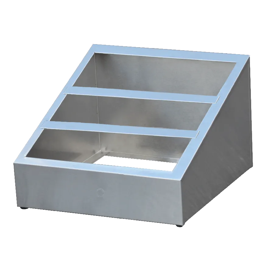 Steril-Sil VTC-9SP Countertop Dispenser, Holds 9 1/6" Pans, 3‑Section, 304 Stainless Steel, Silver