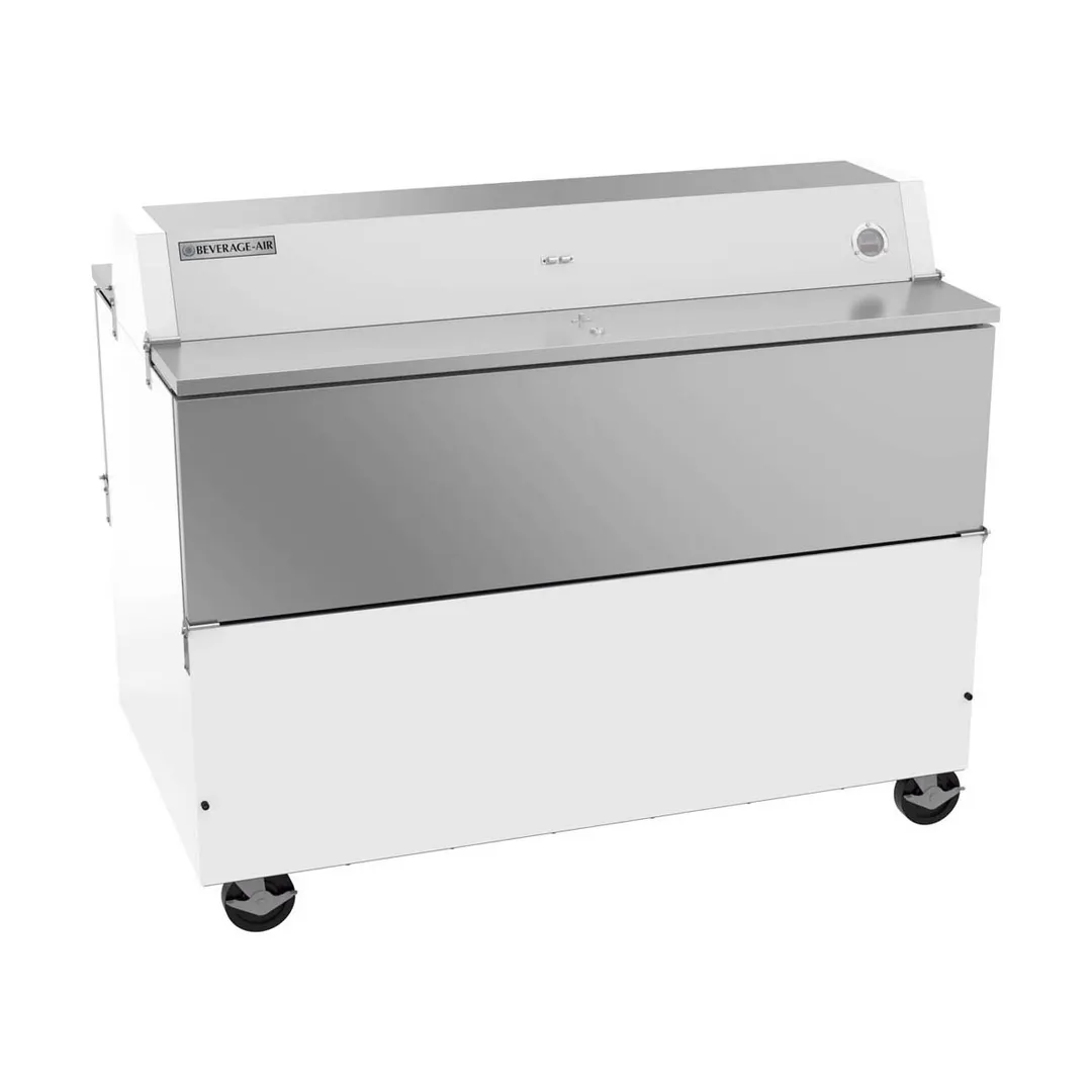 Beverage Air STF58HC-1-W-02 58" Dual Sided Milk Cooler, Forced Air, 16 Crates Capacity