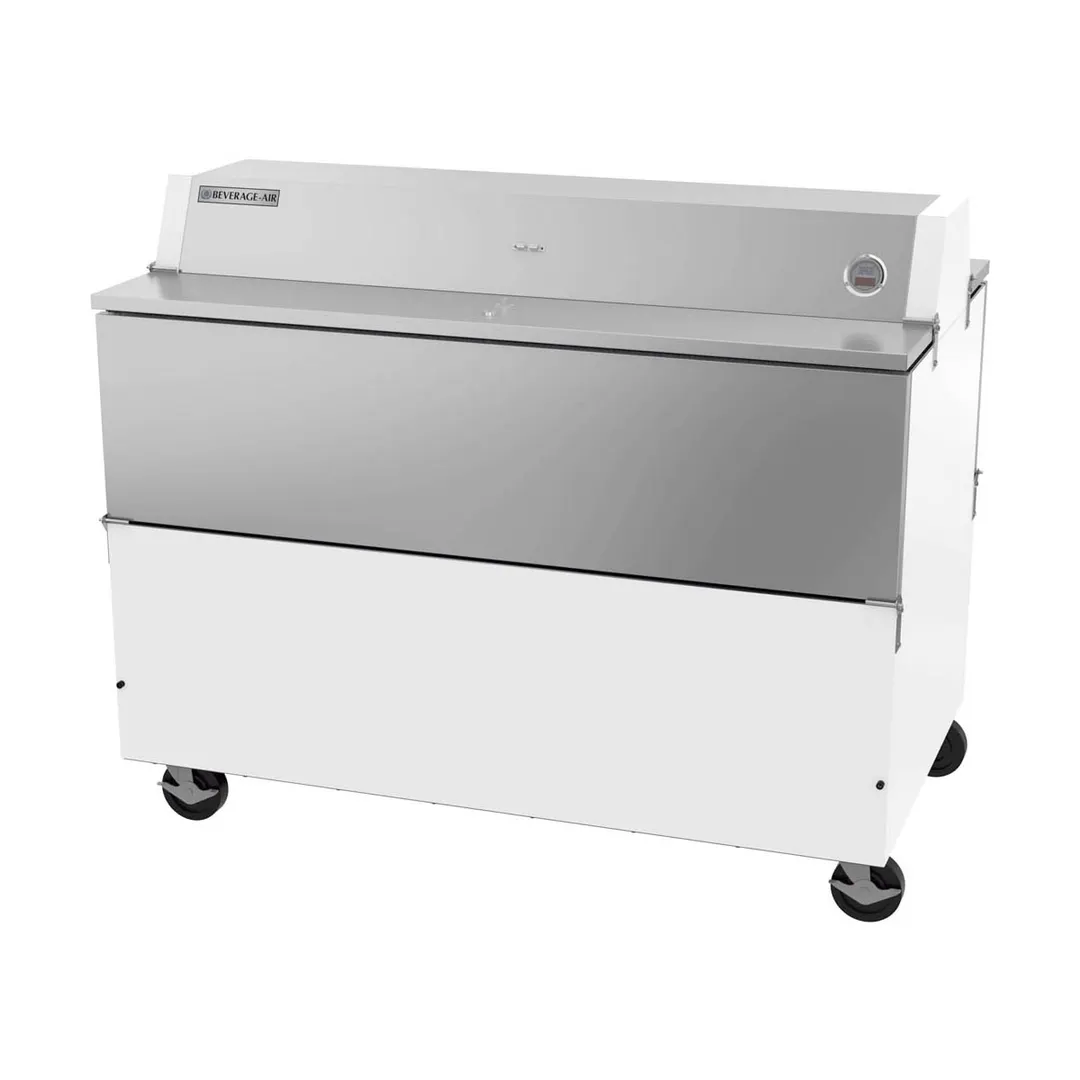 Beverage Air STF58HC-1-W-02 58" Dual Sided Milk Cooler, Forced Air, 16 Crates Capacity