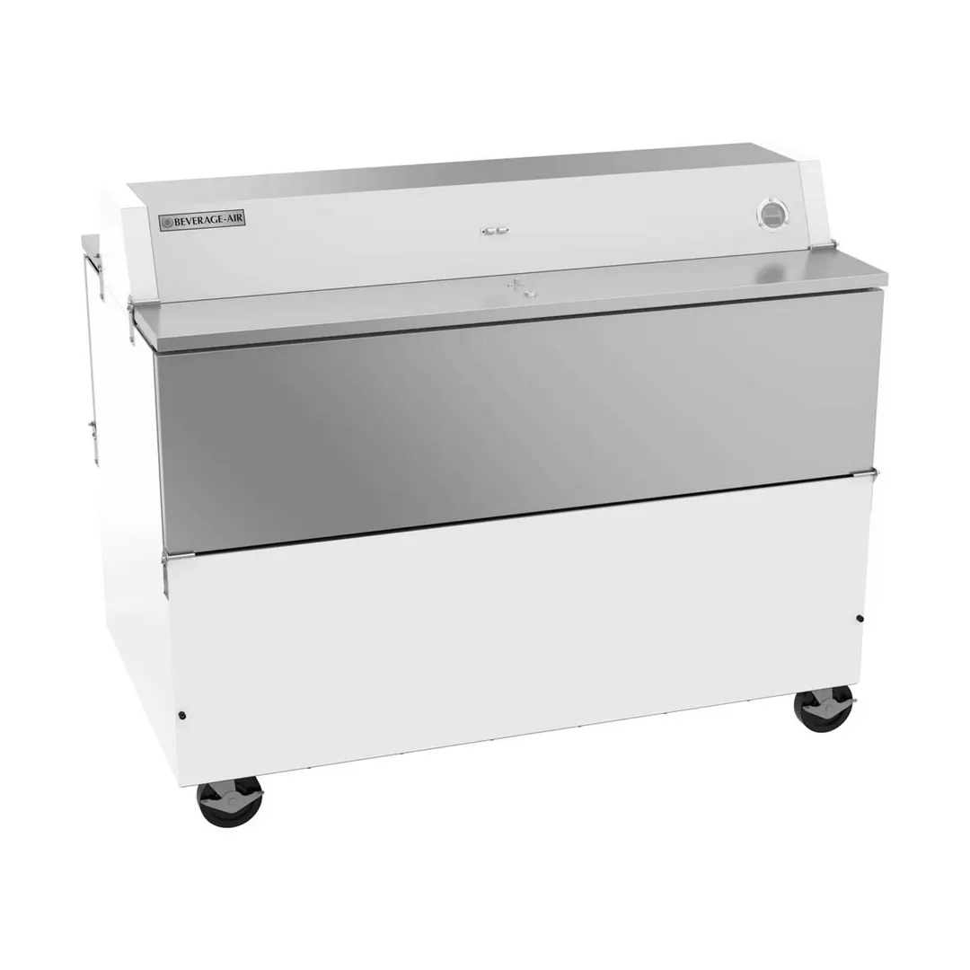 Beverage Air STF58HC-1-W 58" Dual Sided Milk Cooler, Forced Air, 16 Crates Capacity