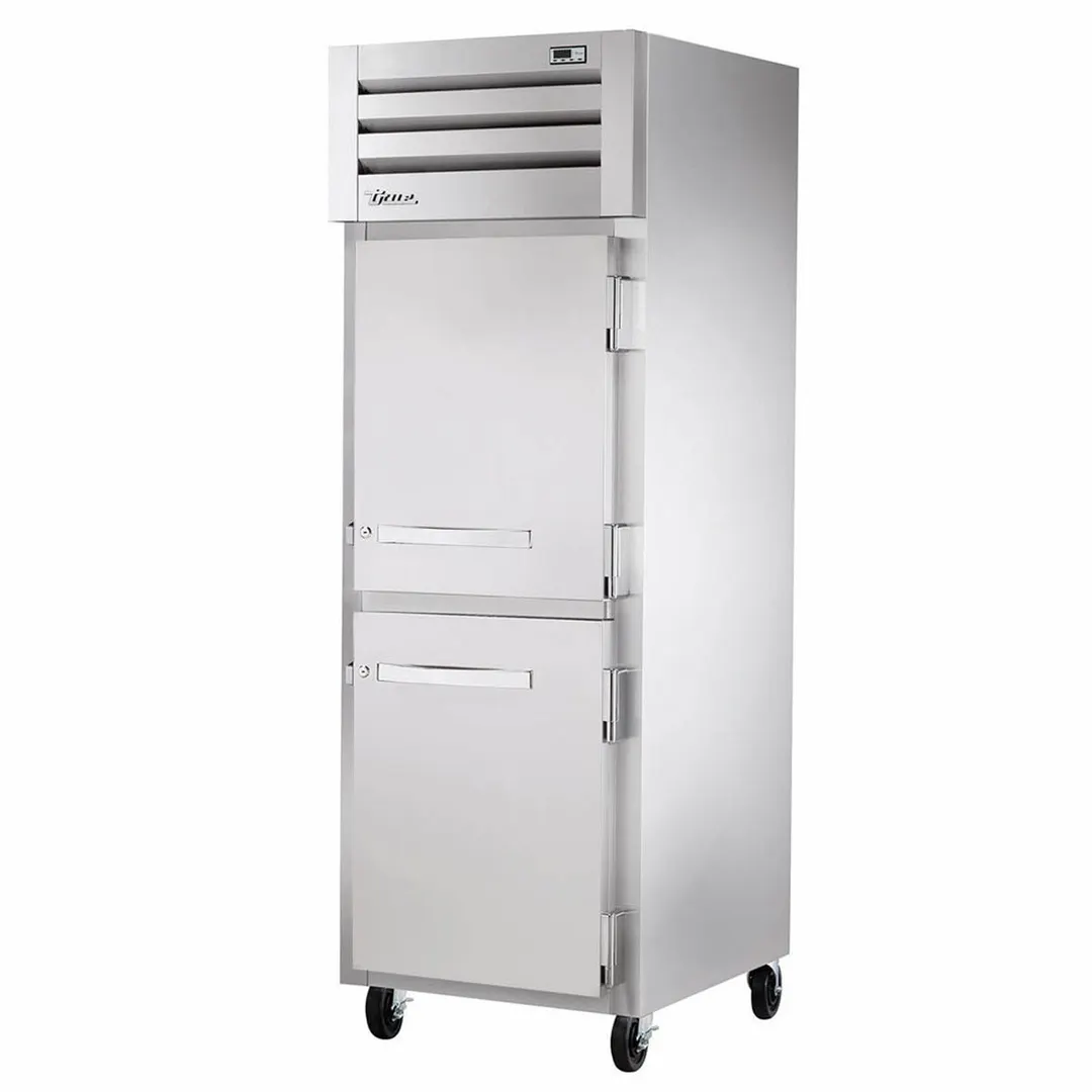 True STG1R-2HS-HC 27" 1-Section Reach-In Refrigerator w/ 2 Solid Half Door, Top Mount, Stainless Steel Front-Aluminum Sides