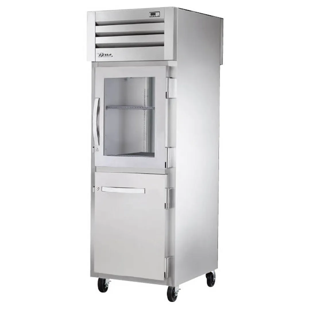 True STG1RPT-1HG/1HS-1S-HC Pass-Thru Half Front / Solid Rear Swing Doors Refrigerator