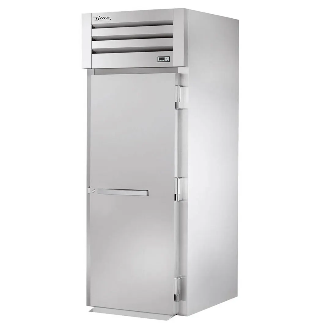 True STG1RRT89-1S-1S-HC 35" 1-Section Roll-Thru Refrigerator w/ Front Solid & Rear Solid Door, Stainless Steel Front-Aluminum Sides, 89"H