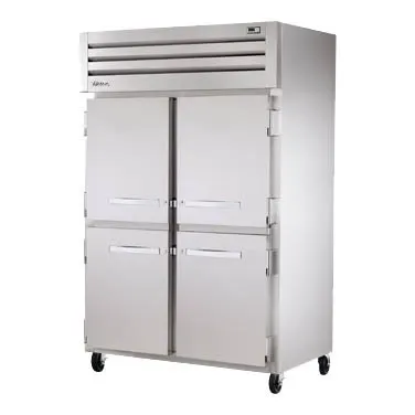 True STG2F-4HS-HC 52.63" 4-Half Door Reach-In Freezer, Top Mounted, 52 cu. ft., Stainless Steel Front, Aluminum Sides