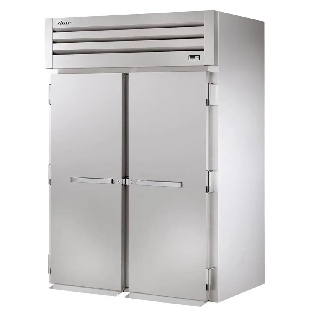 True STG2FRI-2S-HC 68" 2-Solid Door Roll-In Freezer, Top Mounted, 64 cu. ft., Stainless Steel Front, Aluminum Sides