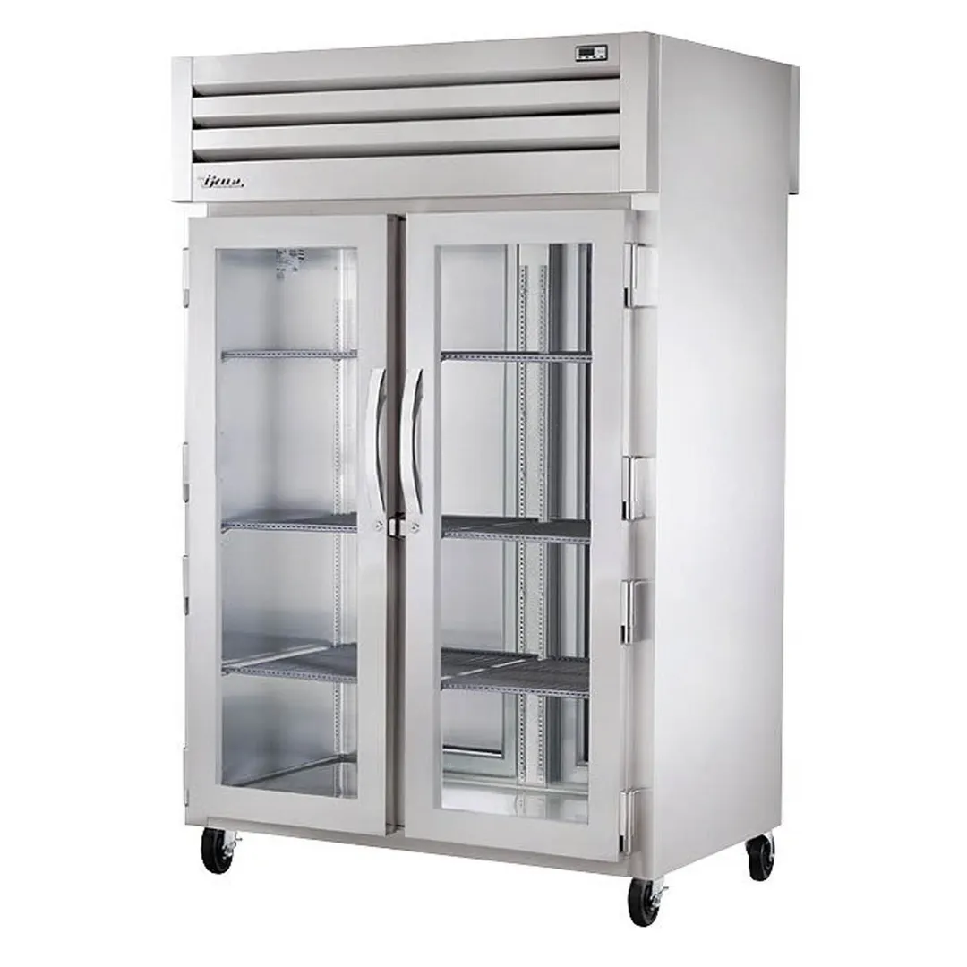 True STG2HPT-2G-2S 2-Section Pass-Thru Heated Holding Cabinet, 2 Glass & 2 Solid Doors, 6 Shelves, 208-230V