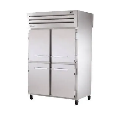 True STG2RPT-4HS-4HS-HC 2-Section Pass-Thru Refrigerator w/ Front 4 Solid & Rear 4 Solid Half Doors