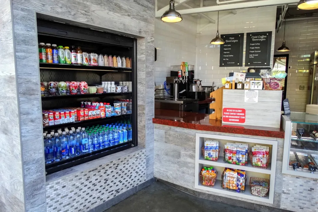 Structural Concepts B4732TM 47" Vertical Self-Service Open Air Merchandiser, Laminate Exterior, Self-Contained Top Mounted, 4 Shelves, High Profile, w/ LED Lighting