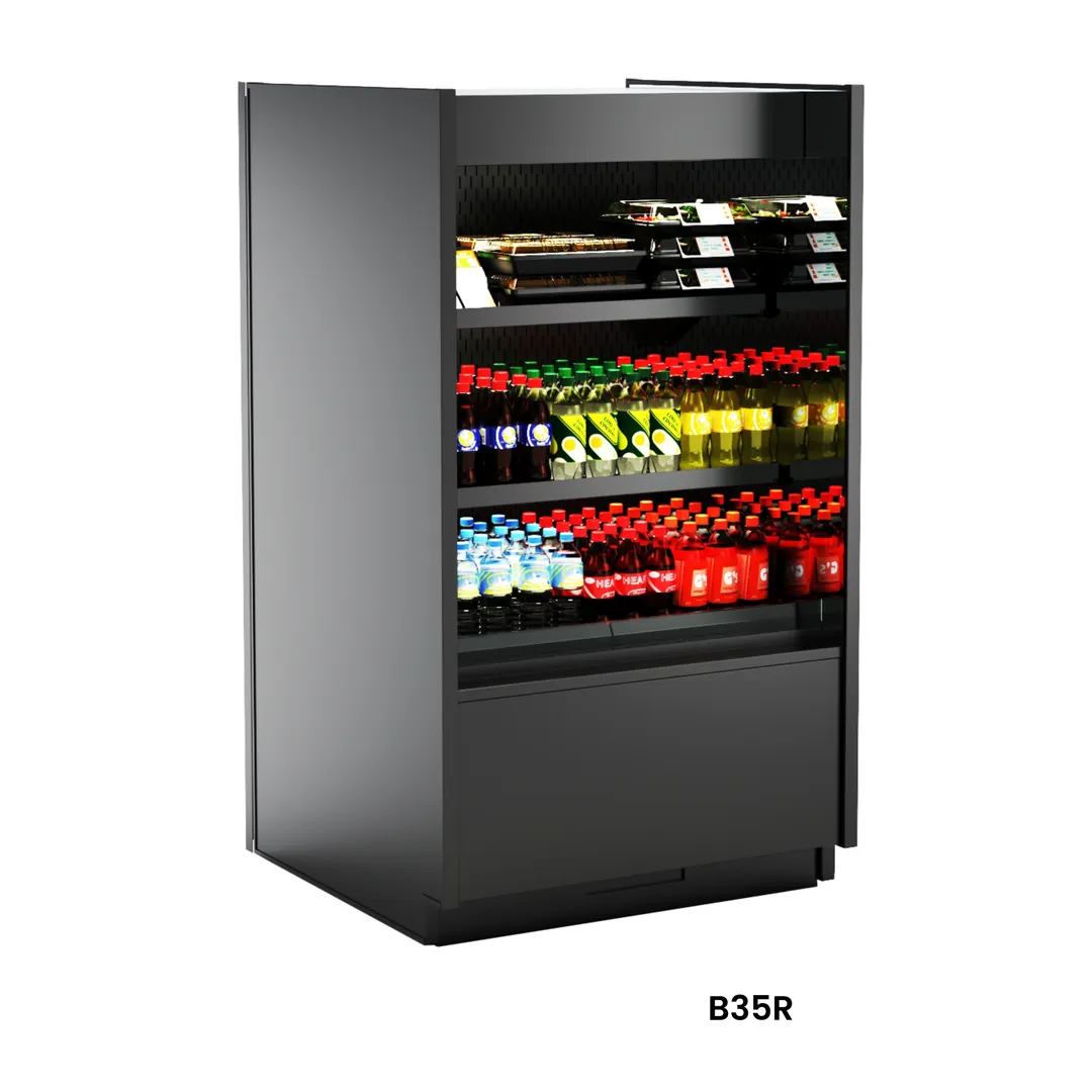 Structural Concepts B65R 72" Self-Serve Open Air Refrigerated Display Case, 2 Shelves