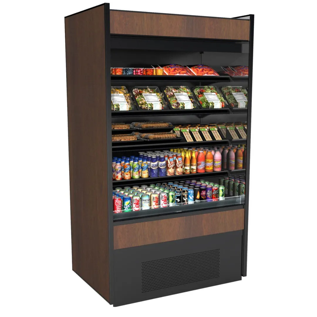 Structural Concepts BV4732 47" Vertical Self-Service Open Air Merchandiser, Laminate Exterior, Self-Contained, 4 Shelves, High Profile, Clean Sweep