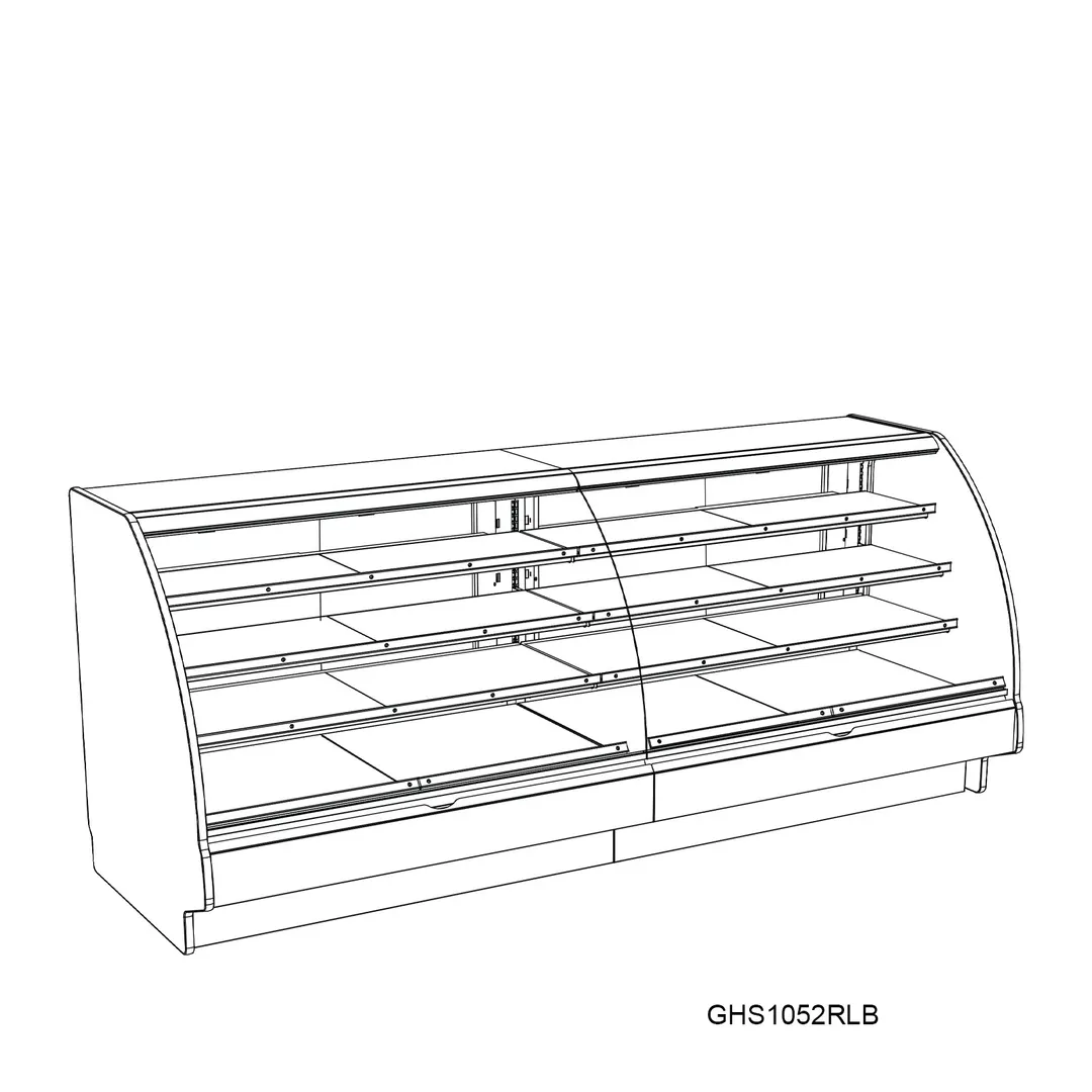 Structural Concepts GHS652RLB (CURVED) 73" Refrigerated Display Case