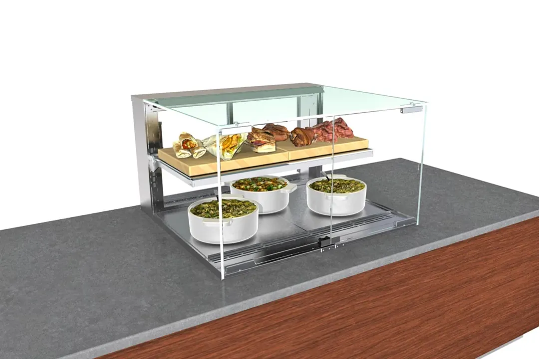 Structural Concepts NE3620HSV 36" Reveal® Service Heated Slide In Counter Case with Shelf