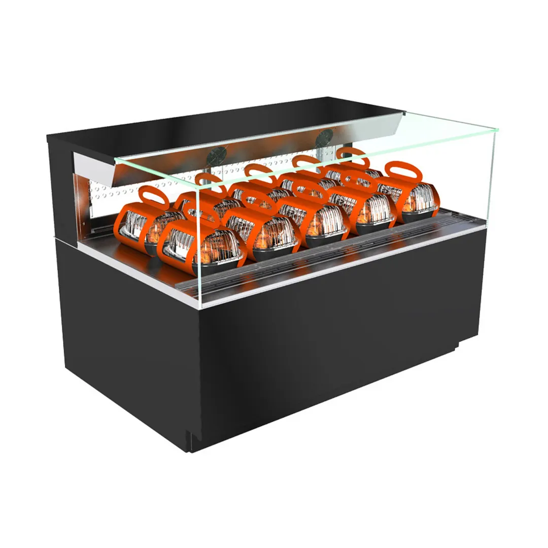 Structural Concepts NR3633HSSV Floor Model Self - Service Laminate Exterior Heated Deli Display Case, Squared Glass, Convection Heat - Deck Only