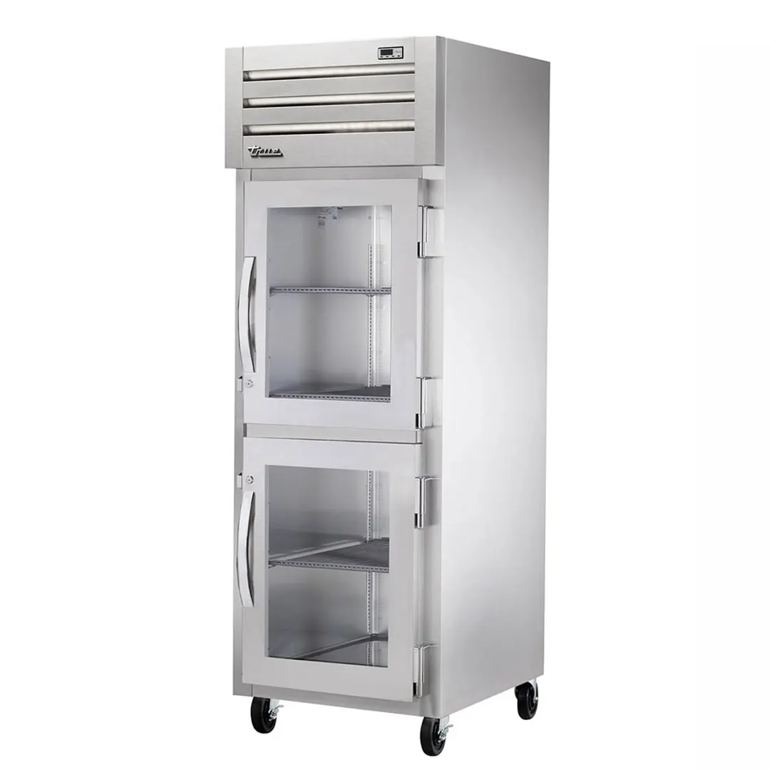 True STR1H-2HG 1-Section 2-Door Glass Heated Holding Cabinet, Stainless Steel Finish
