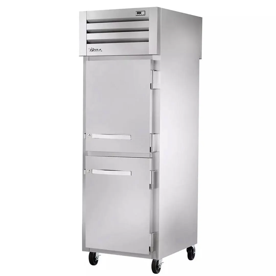 True STR1H-2HS 1-Section Reach-In Heated Holding Cabinet, 2 Half Doors with Locks, Stainless Steel