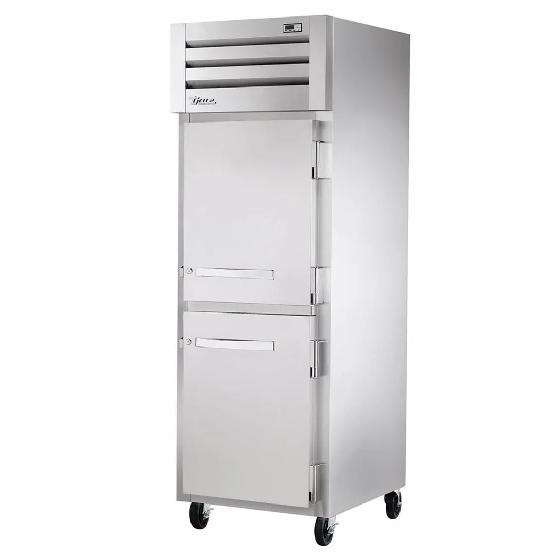 True STR1R-2HS-HC 27" 1-Section Reach-In Refrigerator w/ 2 Solid Half Doors, Top Mount, Stainless Steel