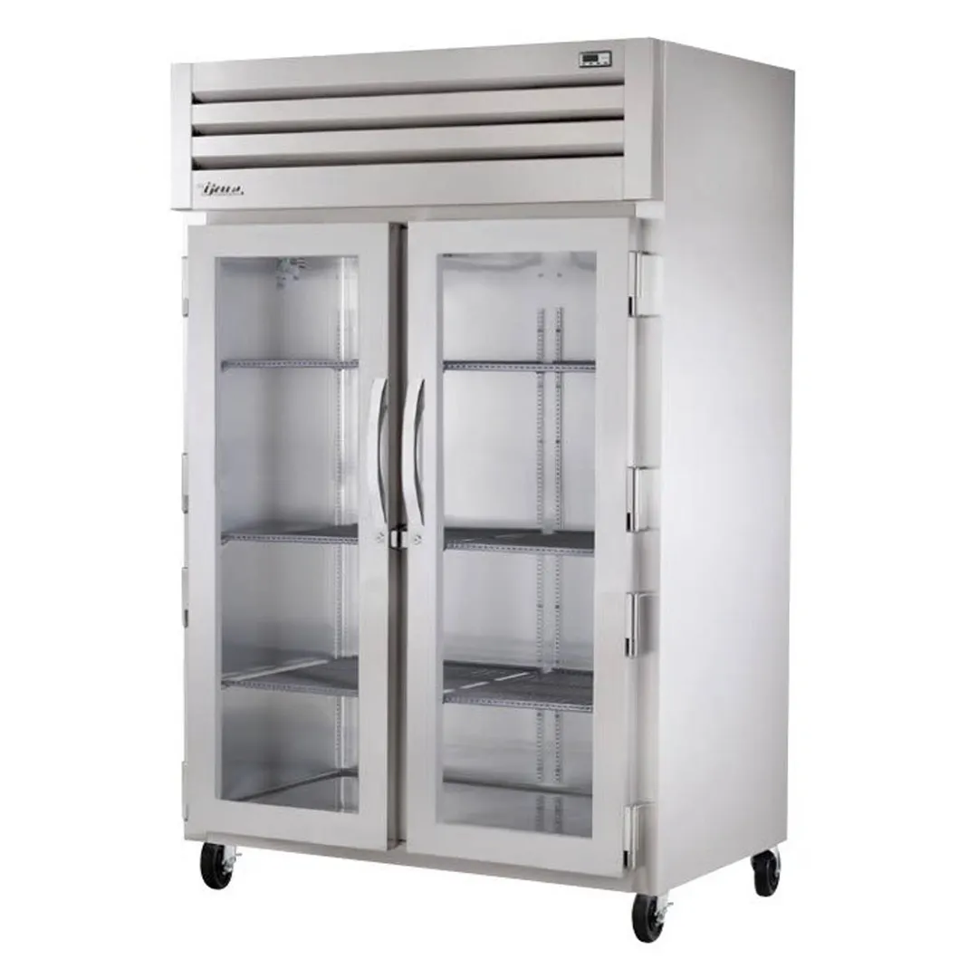 True STR2H-2G 2-Section " Reach-In Heated Holding Cabinet, Stainless Steel, 2 Glass Doors with Locks