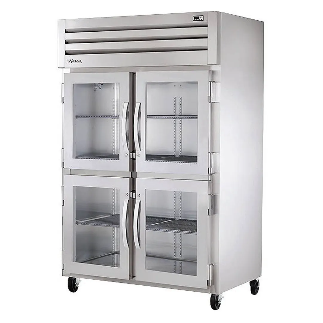 True STR2H-4HG 2-Section Reach-In Heated Holding Cabinet, 2-Glass Half Doors, Stainless Steel Finish