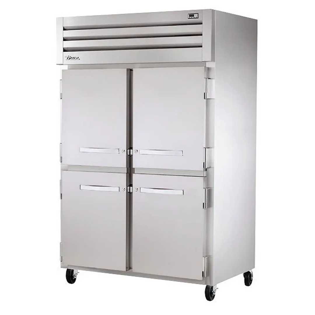 True STR2H-4HS 2-Section Reach-In Heated Holding Cabinet, 4 Half Doors with Locks, Stainless Steel
