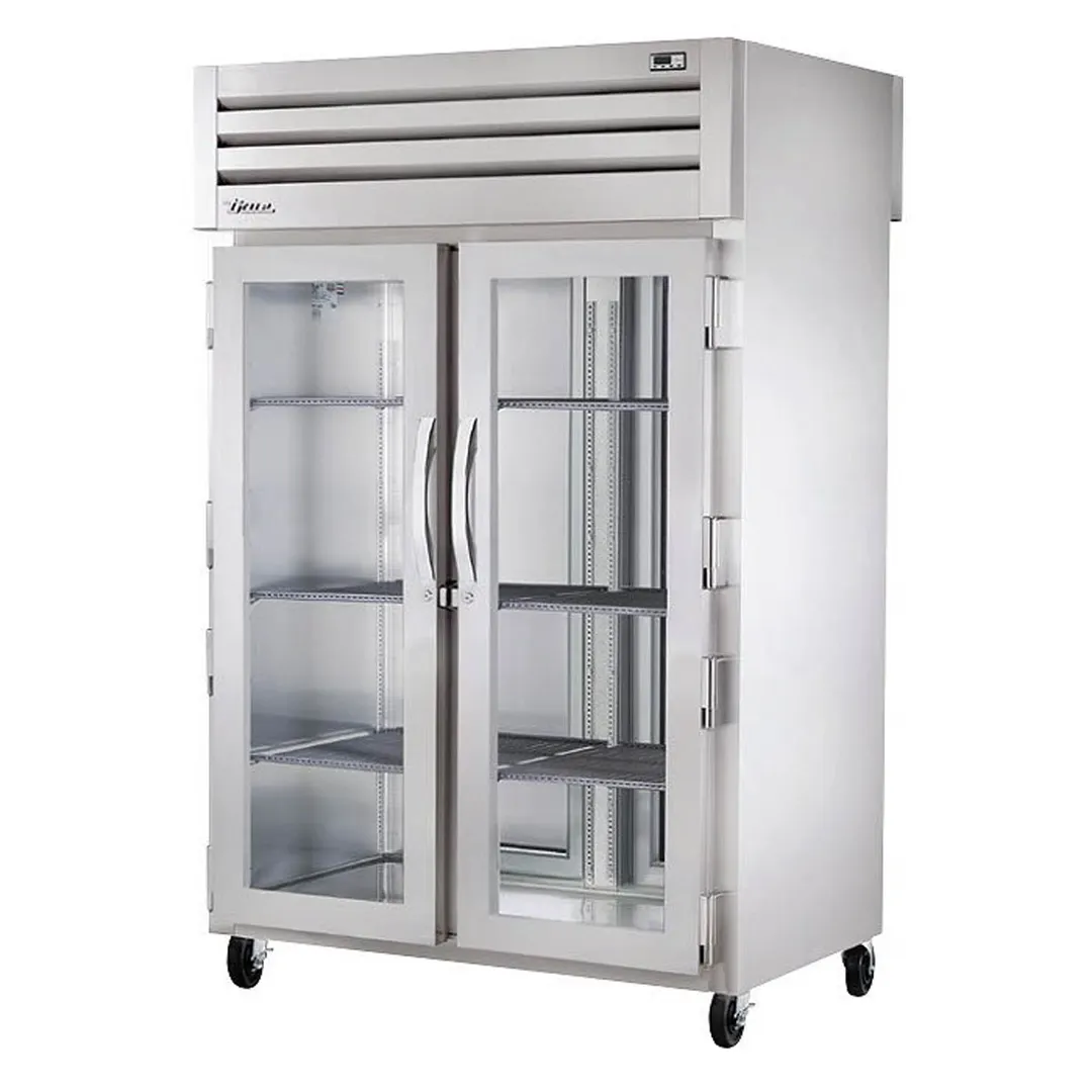 True STR2HPT-2G-2S 2-Section Heated Holding Cabinet, 2-Door, Glass & Solid, Stainless Steel, 3kW, 208-240V