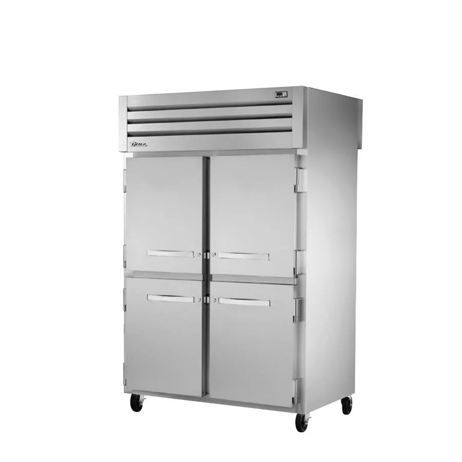 True STR2RPT-4HS-2G-HC Pass-Thru 2 Section Solid Half Front / Glass Rear Doors Refrigerator