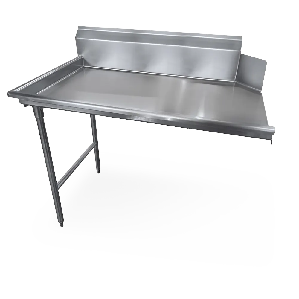 Steel Works SWCDT-48L 60"x30" Clean Dishtable, 9" Backsplash - 16 Gauge S.Steel / Left Drainboard