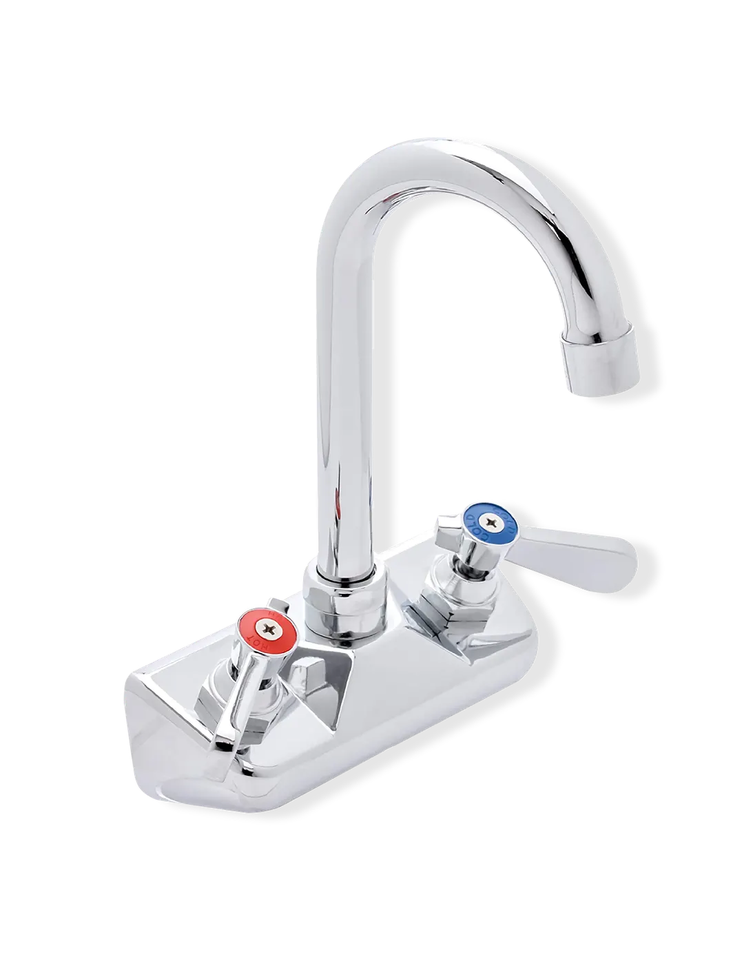 Steel Works SWFW-4-4GLL Faucet, Wall Mount, Gooseneck, 4" Center, 4" Spout