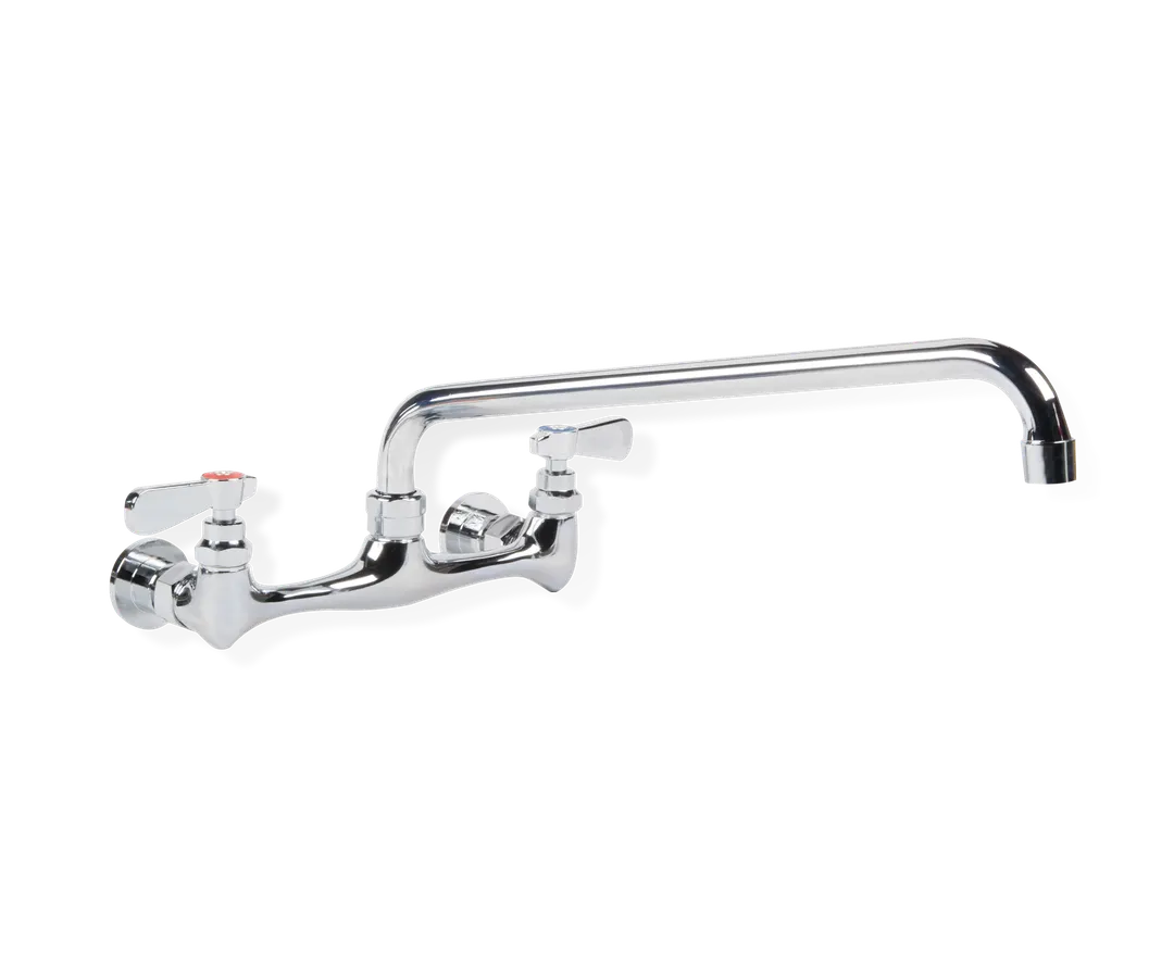 Steel Works SWFW-8-8LL Faucet, Wall Mount, 8" Center, 8" Spout