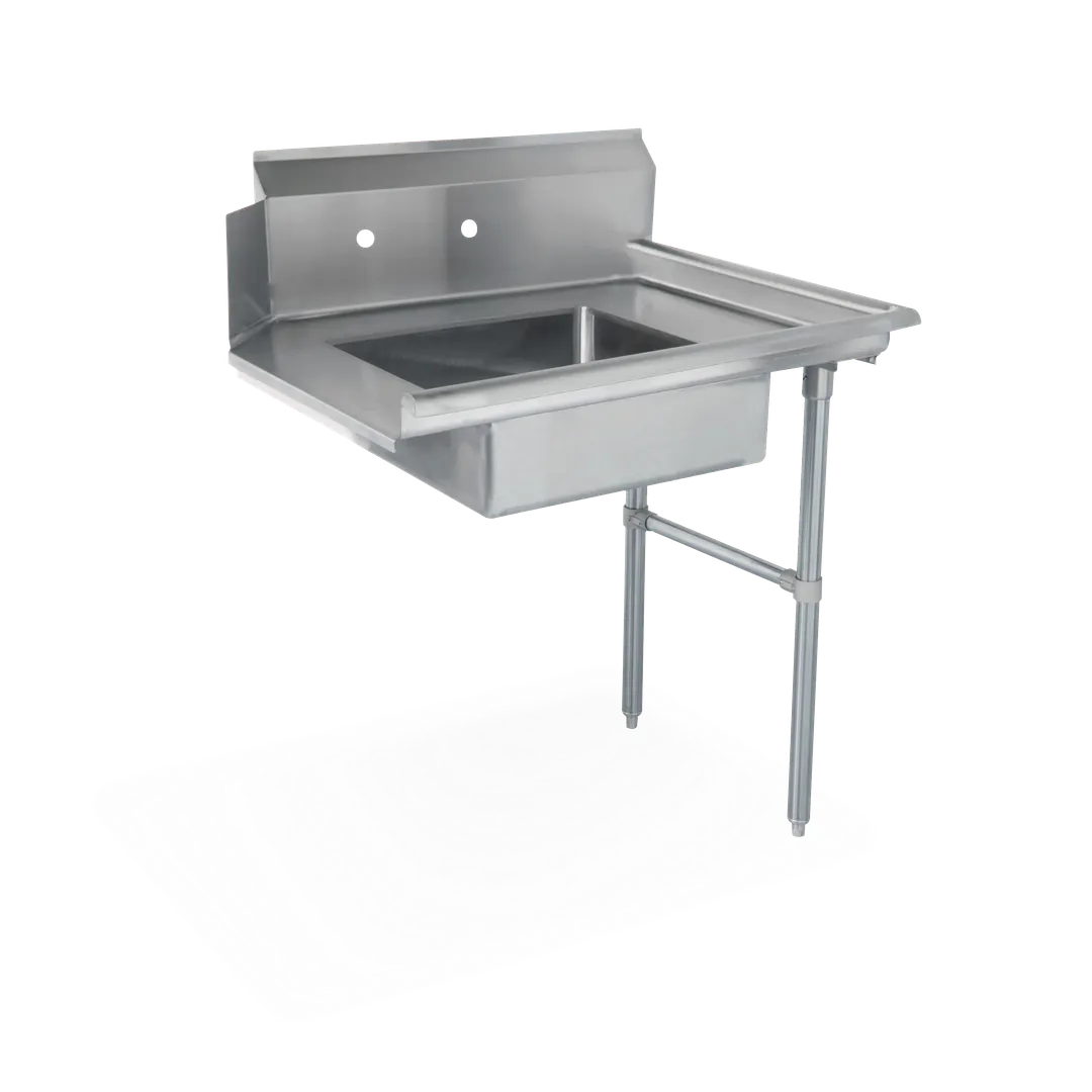 Steel Works SWSDT-48L 48"x30" Soiled Dish Table with Bowl, 16 Gauge S.Steel / Left Drainboard