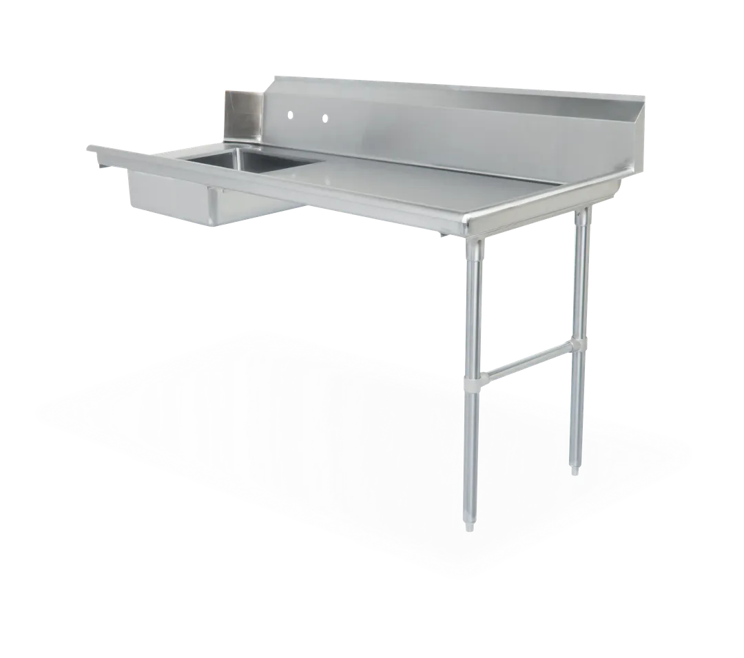 Steel Works SWSDT-60R 60"x30" Soiled Dish Table with Bowl, 16 Gauge S.Steel / Right Drainboard