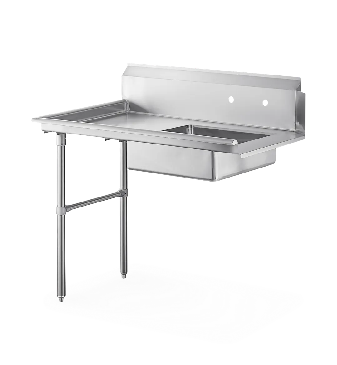 Steel Works SWUDT-48L 48"x30" Undercounter Dishtable with 20"x20" Bowl, 16 Gauge Top / Left