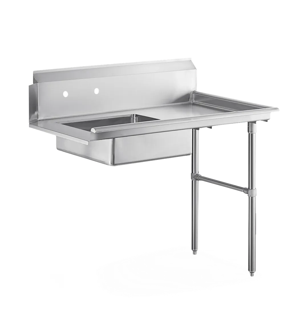 Steel Works SWUDT-48R 48"x30" Undercounter Dishtable with 20"x20" Bowl, 16 Gauge Top / Right