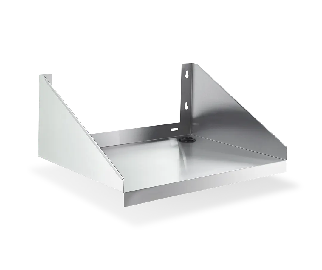 Steel Works SWWMS-2424 18ga Stainless Steel Wall Mount Microwave Shelf, 24" x 24" x 10"H, 400 Series