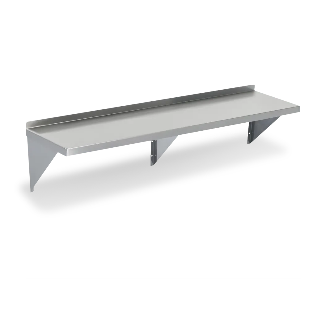 Steel Works SWWS-1272 Wall Mount Stainless Steel Shelf - 12" X 72" X 10"H