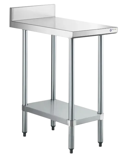 Steel Works SWWTS-3018-2R-318 30" Open Base Work Table with Undershelf / Upturn - 18 Gauge Top