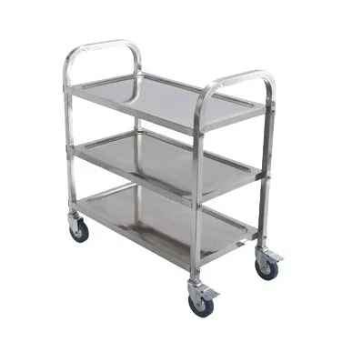 Winco SUC-30 3 Tier Stainless Steel Trolley with Casters, (2) Handles