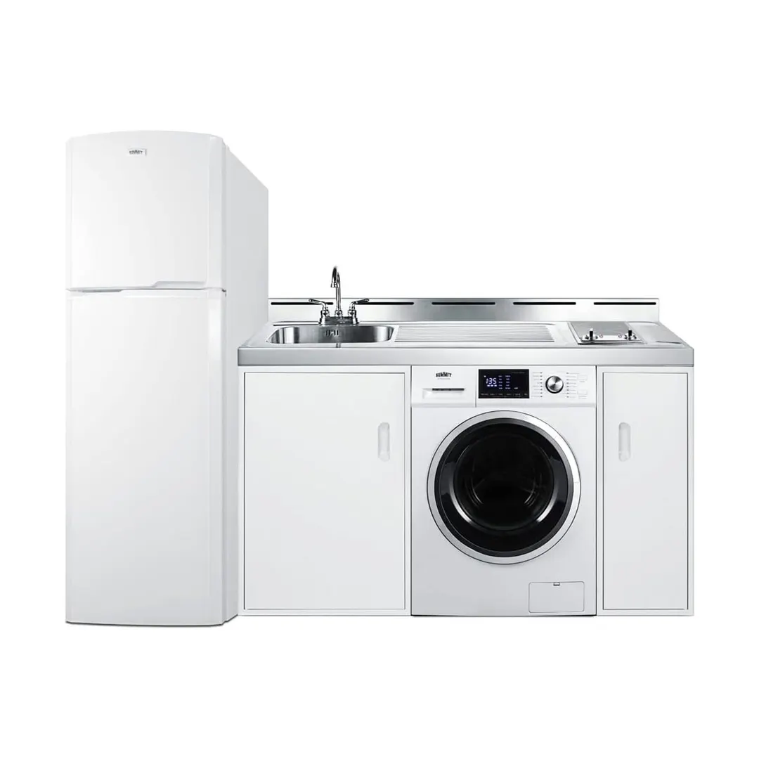 Summit ACKSPWD821G All-In-One Combination Kitchenette with Washer/Dryer Combo