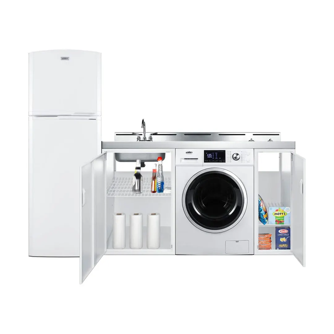 Summit ACKSPWD821G All-In-One Combination Kitchenette with Washer/Dryer Combo