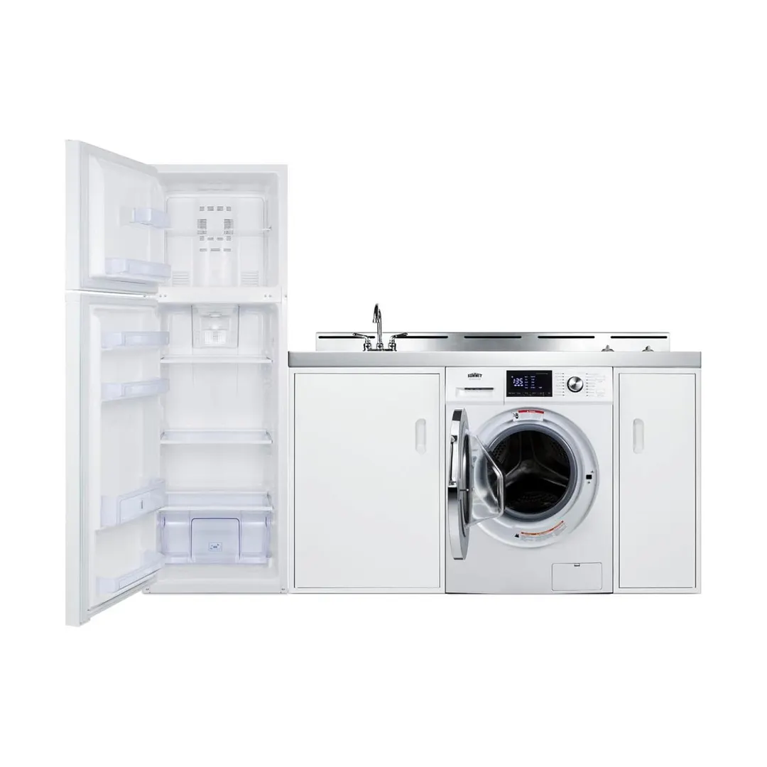 Summit ACKSPWD821G All-In-One Combination Kitchenette with Washer/Dryer Combo