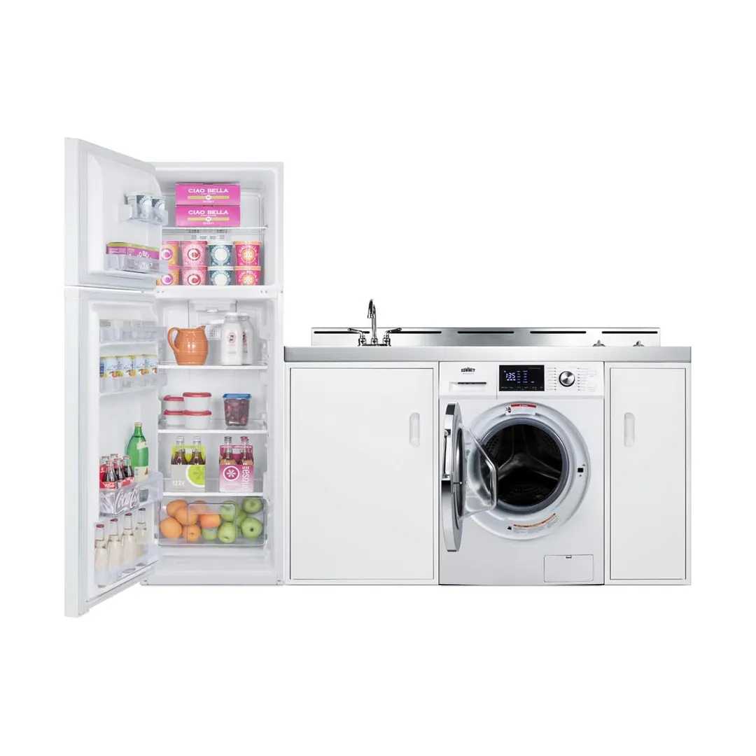 Summit ACKSPWD821G All-In-One Combination Kitchenette with Washer/Dryer Combo