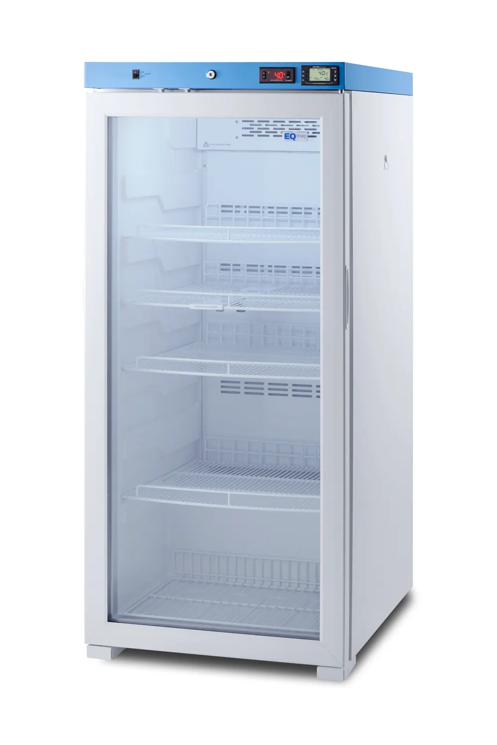 Summit ACR1012GNSF456 Fridge, 24" Wide, 9.88 Cu.Ft., Glass Door, 115V, R600a, +2‑8°C, LED, Shelves