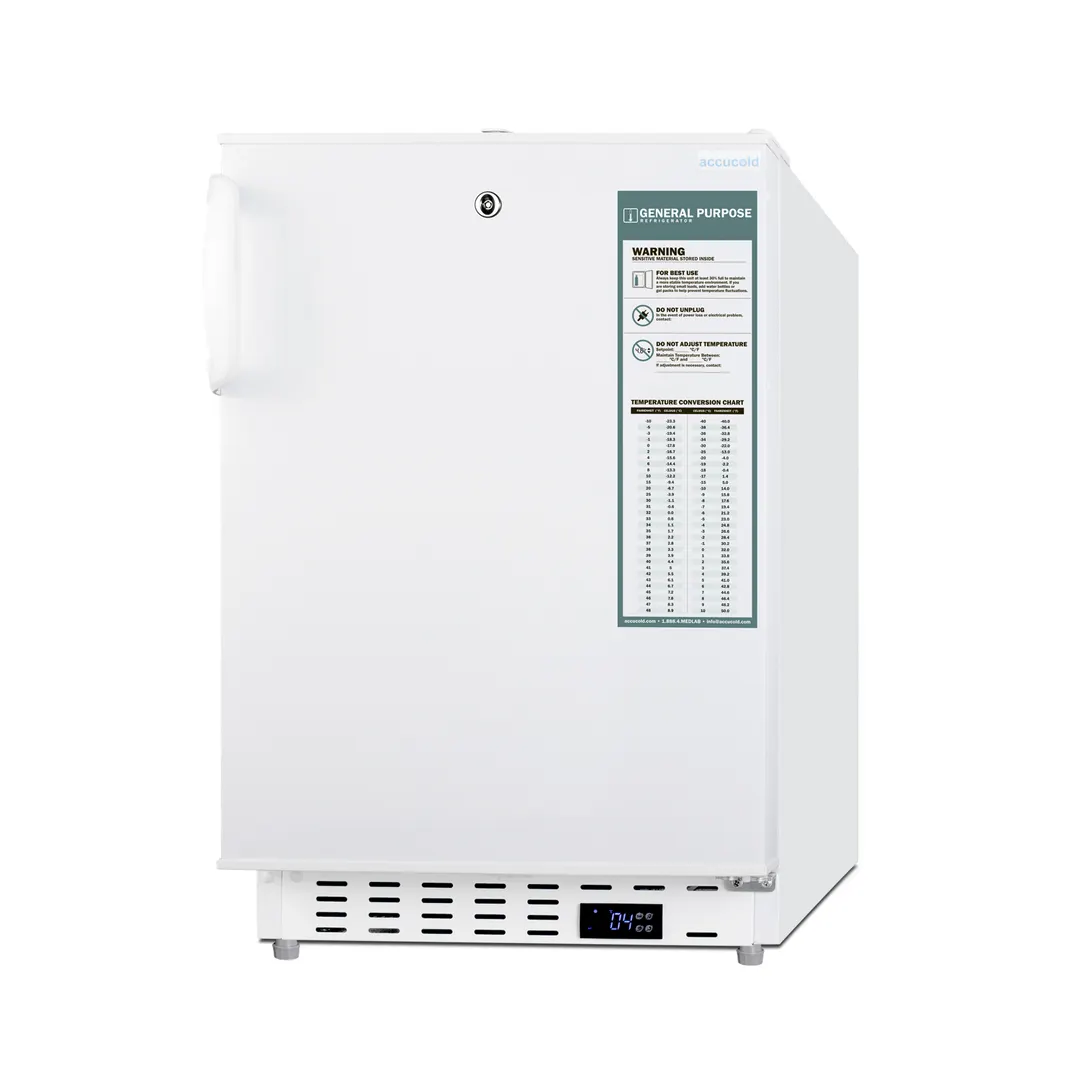 Accucold ADA404REF 19" Solid Door Medical Undercounter Refrigerator, 3.32 cu. ft.