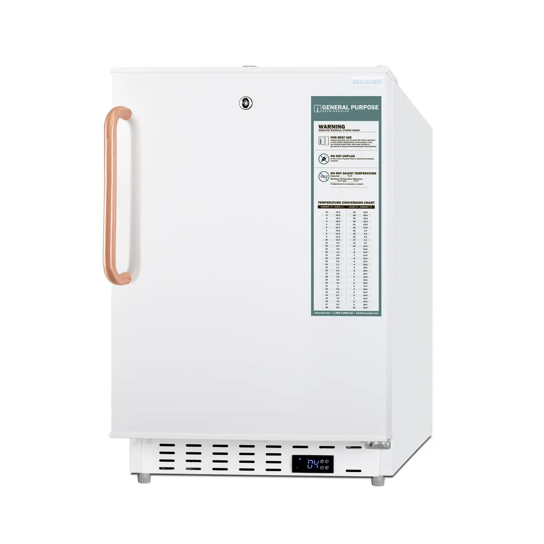 Accucold ADA404REFTBC 19" Solid Door Medical Undercounter Refrigerator, 3.32 cu. ft.
