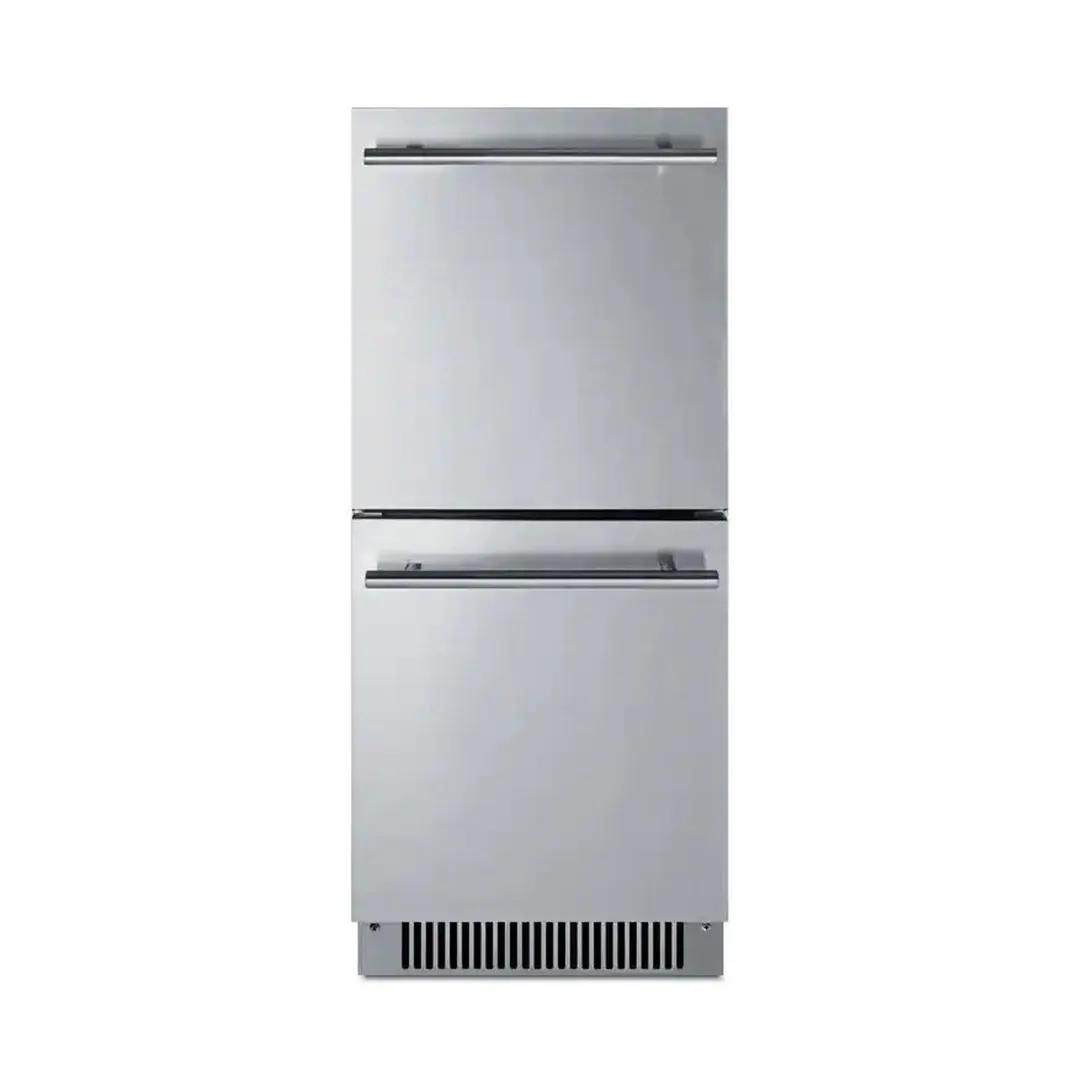 Summit ADRD15 15" Indoor/Outdoor Undercounter Refrigerator w/ 2 Drawers, 2.8 cu.ft.