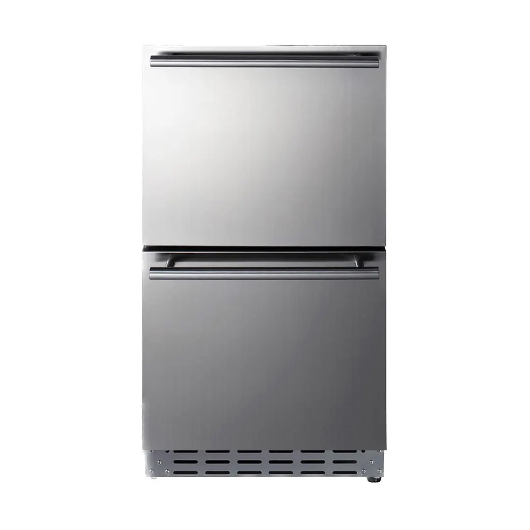 Summit ADRD18 18" Indoor/Outdoor Undercounter Refrigerator w/ 2 Drawers, 3.4 cu.ft.