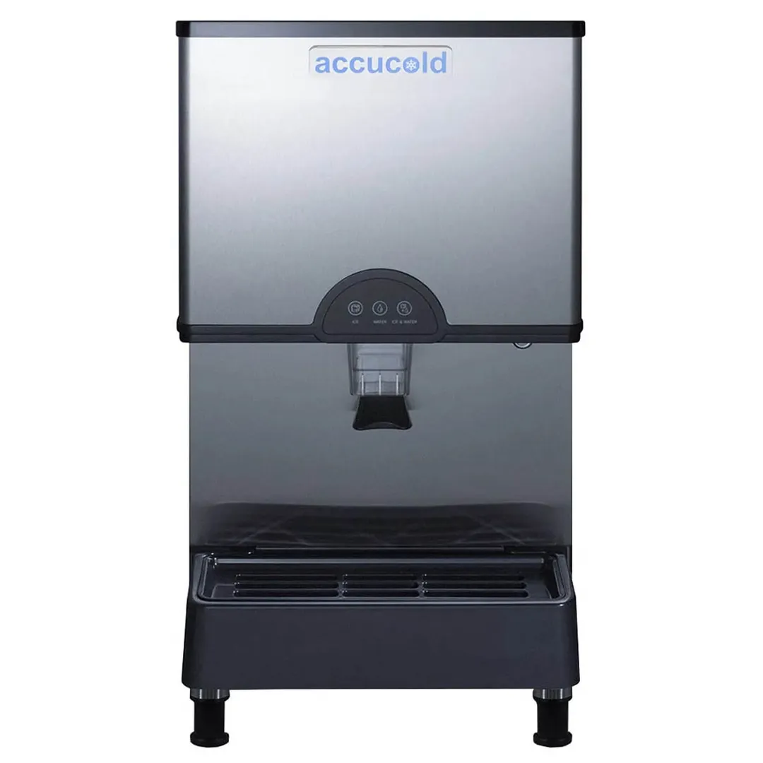 Accucold AIWD282FLTR 17" Countertop Nugget 282 lb Ice & Water Dispenser, Air Cooled, 11 lb Bin