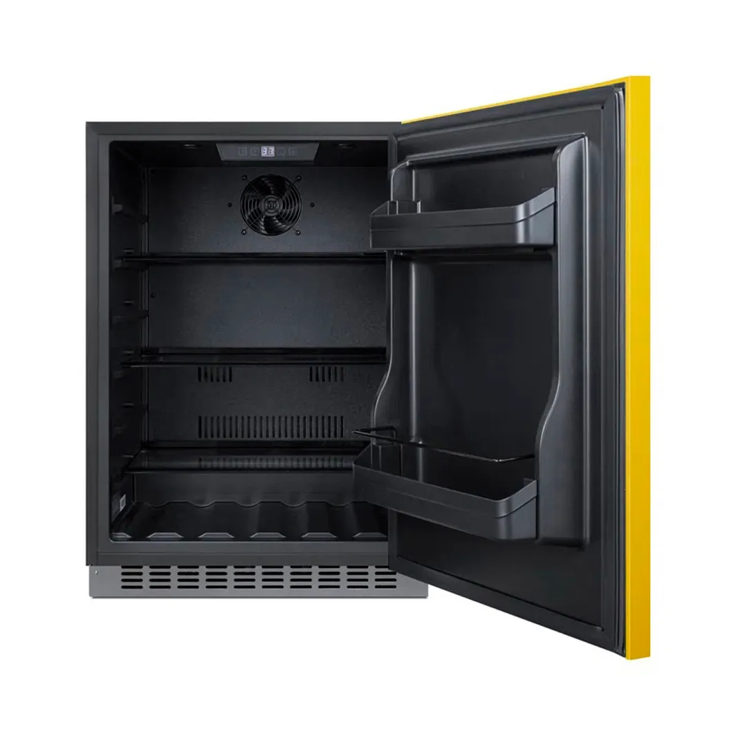 Summit AL54Y 23" Built-in or Freestanding Undercounter Freezer w/ Saffron Gold Door, 4.8 cu. ft., Glass Shelves