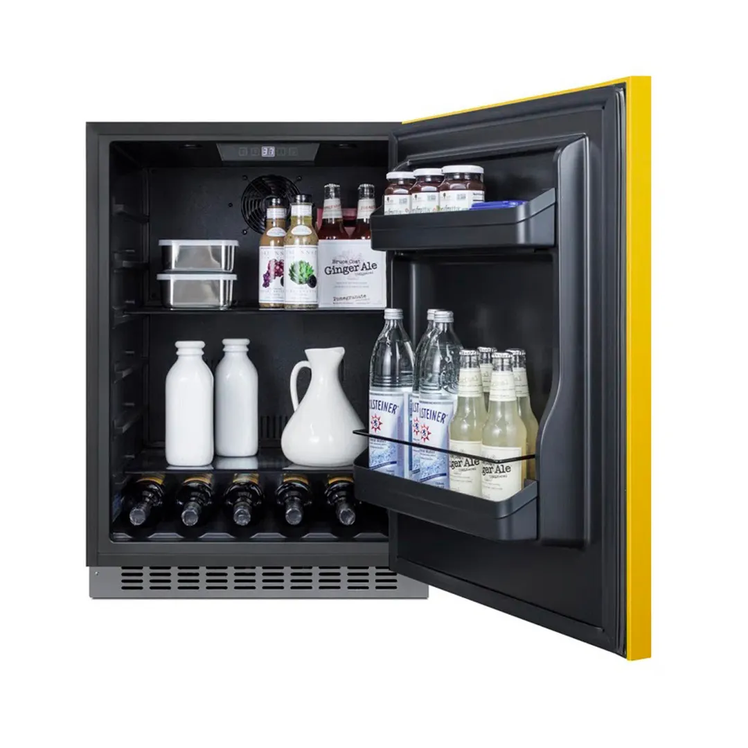 Summit AL54Y 23" Built-in or Freestanding Undercounter Freezer w/ Saffron Gold Door, 4.8 cu. ft., Glass Shelves