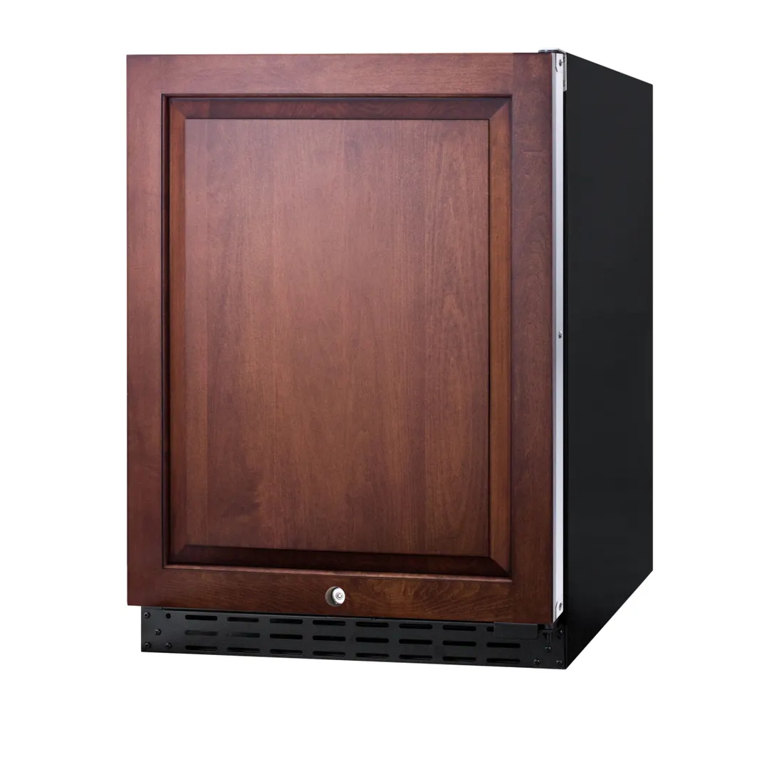 Summit AL55IF 24" Built-in or Freestanding Undercounter Refrigerator in Black, Panel Ready Door, 4.2 cu.ft